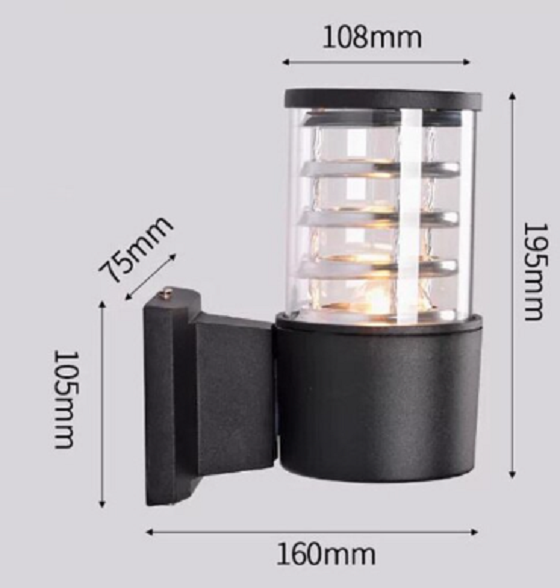 LAMPO โคมไฟติดผนัง LED E27 โคมกรงนก PRAEW โคมกันน้ำลายกรงนก โคมไฟติดผนังภายนอก สีดำ E27 1ทาง