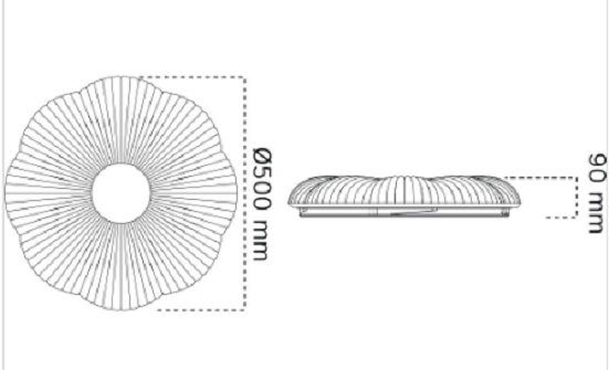 SHINING โคมไฟ LED ติดเพดาน รุ่น Primrose ขนาด 50 วัตต์ 3 แสงในโคมเดียว ตัวโคมรูปทรงดอกไม้