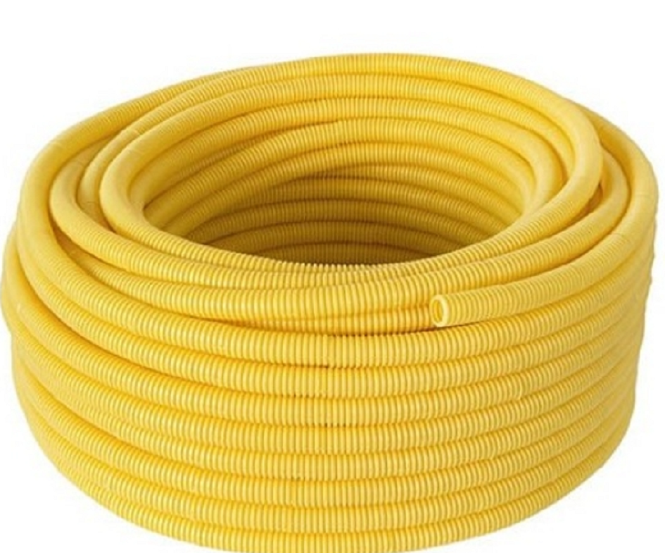 ท่ออ่อนร้อยสายไฟ ขนาด 3/8 3หุน 50 เมตร สีเหลือง ท่ออ่อนลายลูกฟูก LEETECH รุ่น L-PF PF 103-50Y