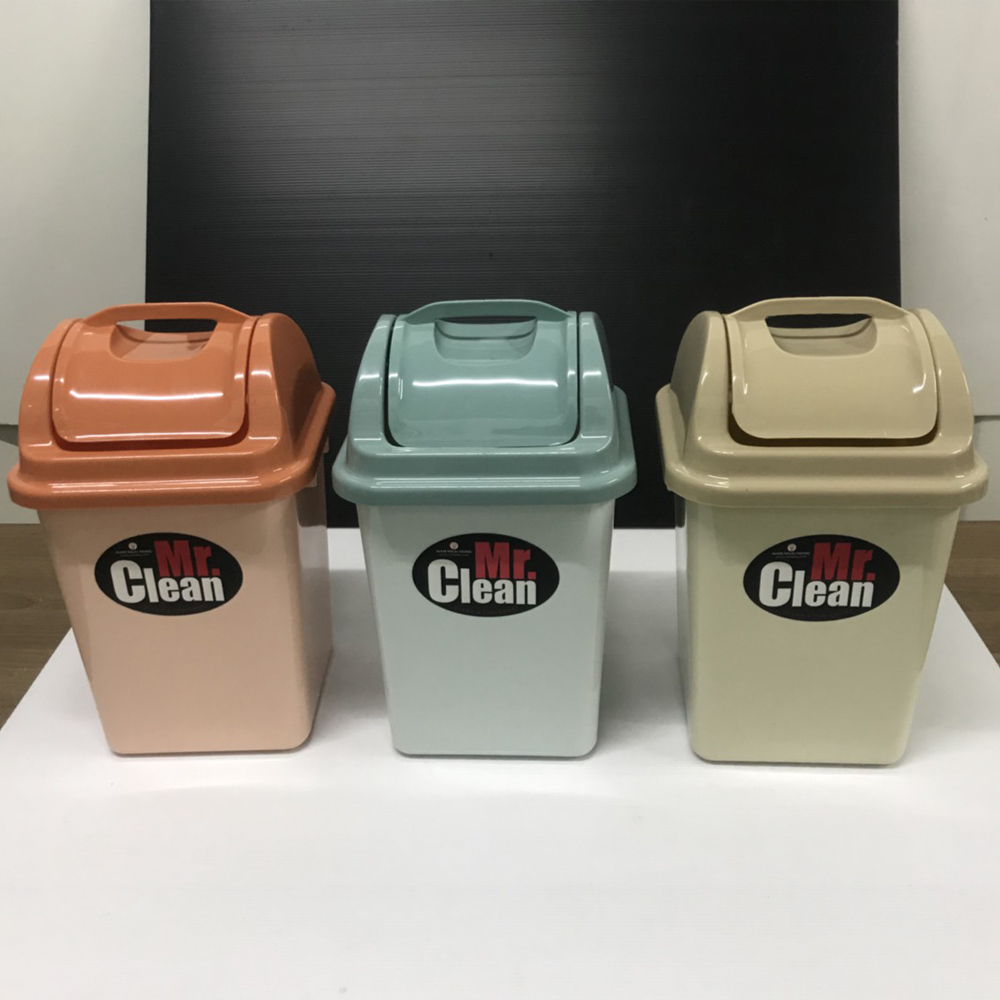 ถังขยะทรงเหลี่ยม ฝาแกว่ง 6 ลิตร