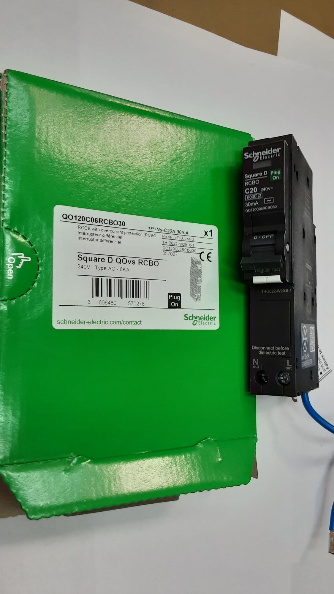 Schneider ลูกย่อยกันดูดชไนเดอร์ เบรกเกอร์ป้องกันไฟรั่ว - กันดูด เลือกกำลังไฟ 16A 20A 32A สินค้าราคารวมภาษี
