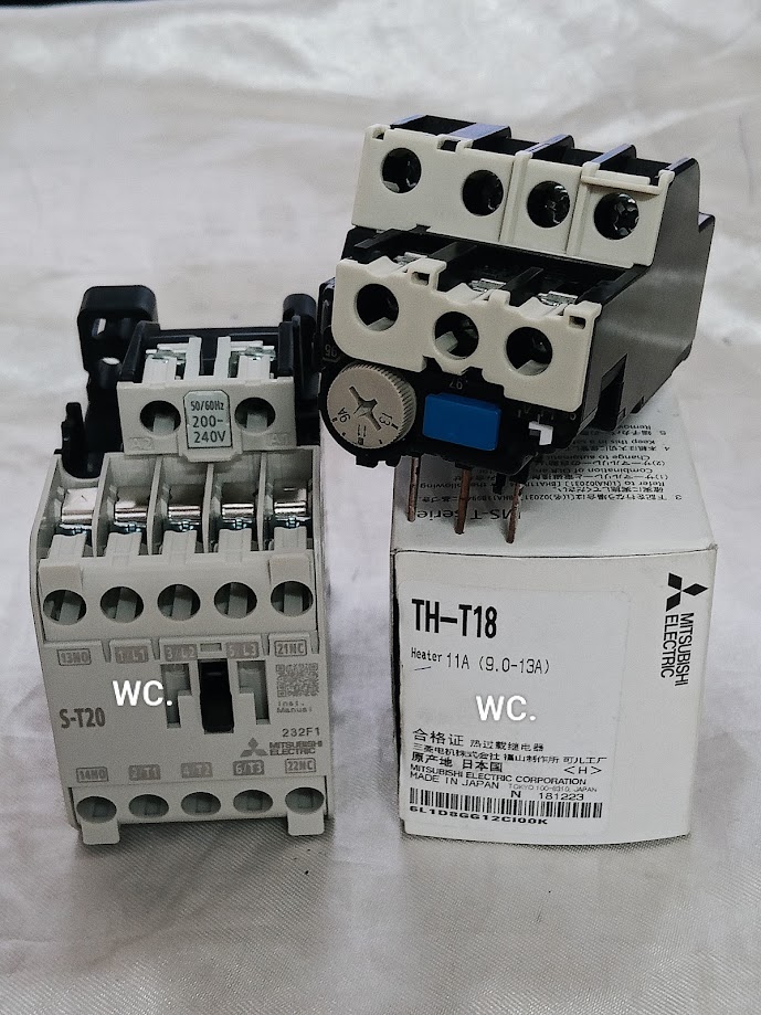MITSUBISHI ชุดแมกเนติก S-T20 มาพร้อม โอเวอร์โหลด TH-T18 11A กลาง (MSO-T20) มิตซูบิชิ ครบชุด Magnetic +oveload ออกใบกำกับภาษีได้