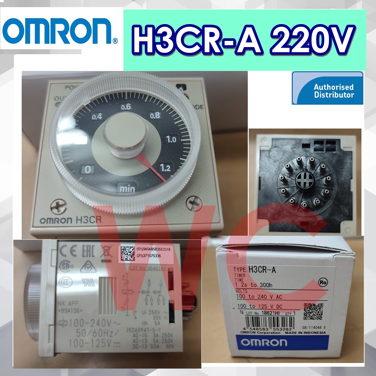 OMRON TIMER ไทมเมอร์ ทาเมอร์ตั้งเวลา ออมรอน รุ่น H3CR-A 11ขา 220V 1ชุด มีใบกำกับภาษี
