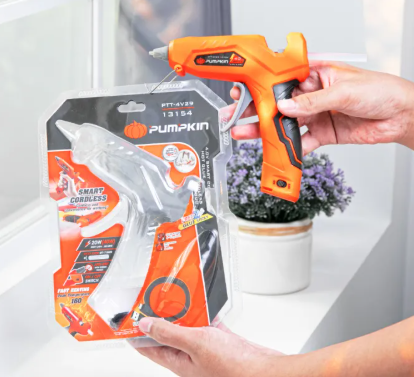 PUMPKIN ปืนยิงกาวไฟฟ้าไร้สาย 4.0V กำลังไฟฟ้า 20W (40W) ทำความร้อนภายใน 3 นาที และแห้งเร็วเป็นพิเศษ
