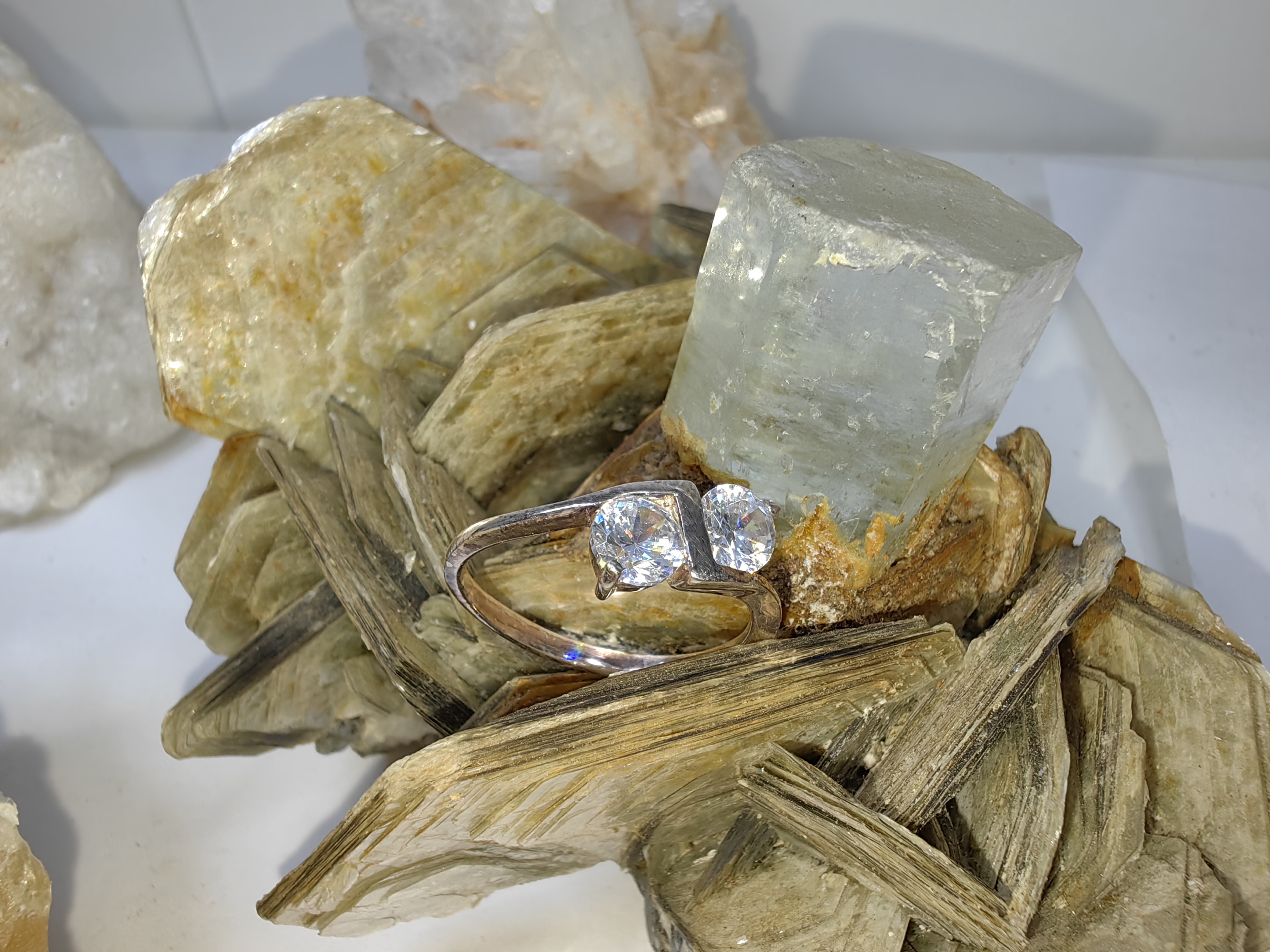 แหวนเพชร CZ เงินแท้ 92.5% Cubic Zirconia 925 Sterling Silver Ring Size 55, 58