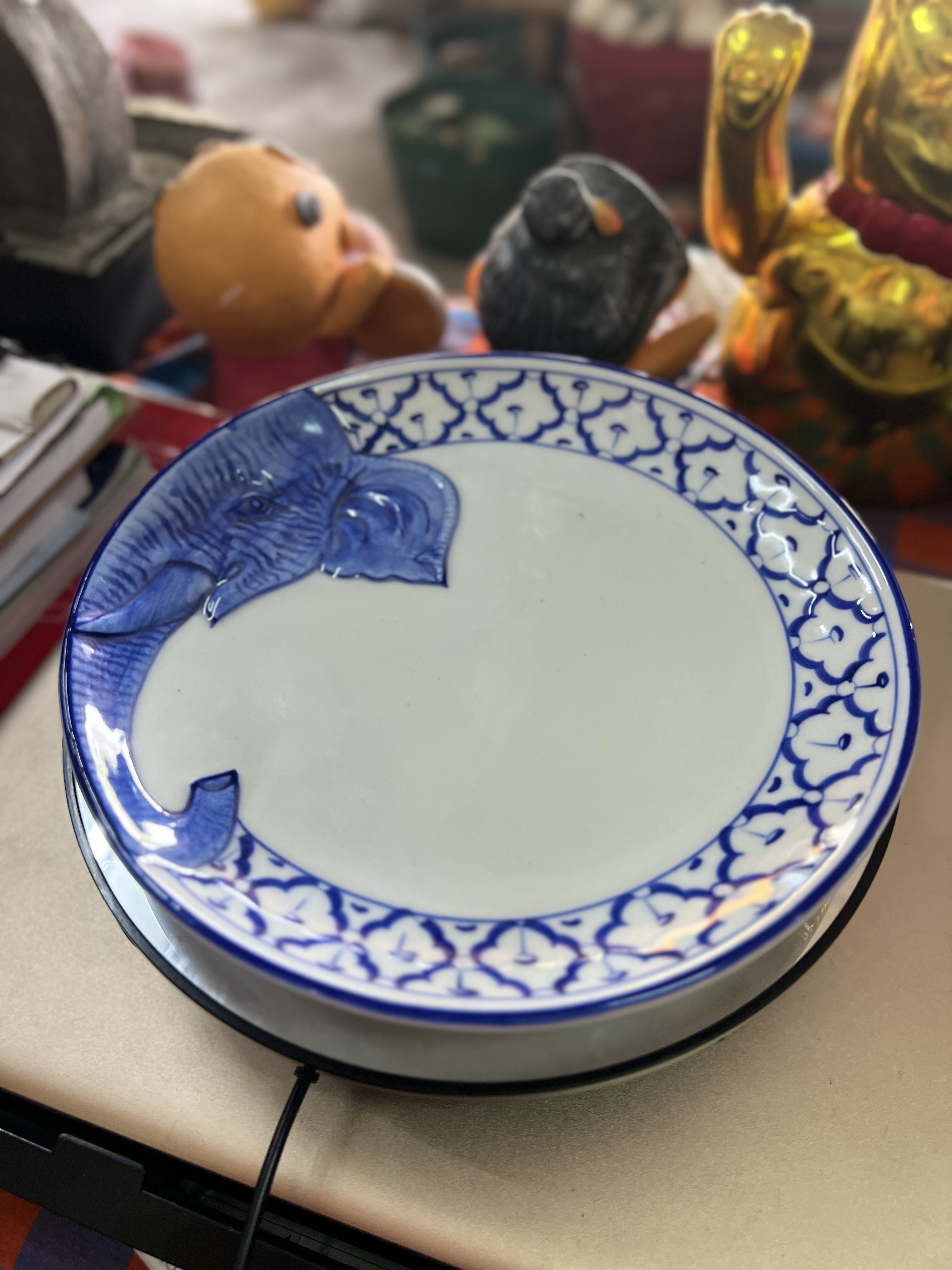 จานหัวช้างลายไทย7นิ้ว