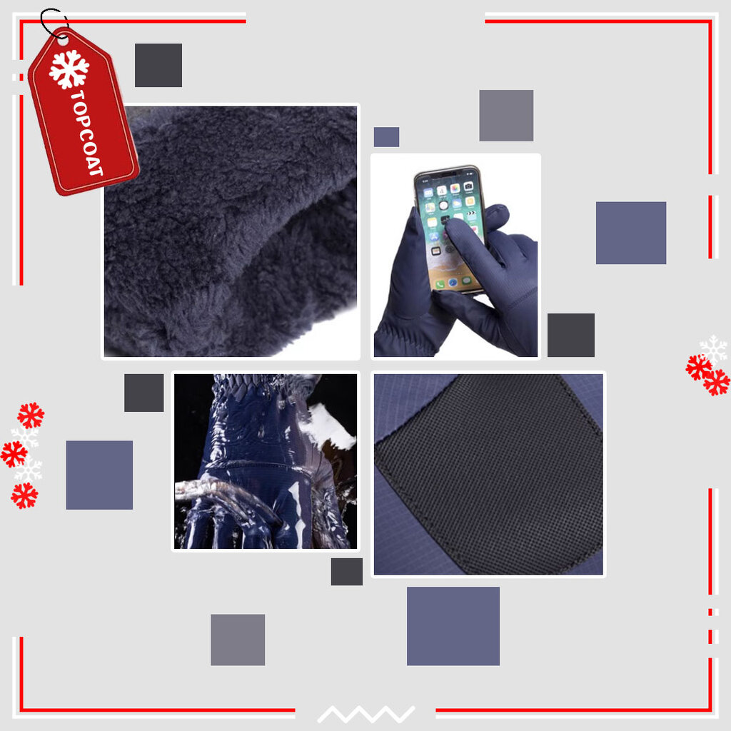 TOPCOAT ถุงมือกันหนาว กันหิมะ บุขนหนา ใส่ติดลบได้ ทัชสกรีนได้ (1คู่) Freesize