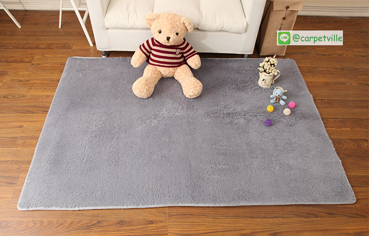 พรมขนสั้น Super Soft สีเทา