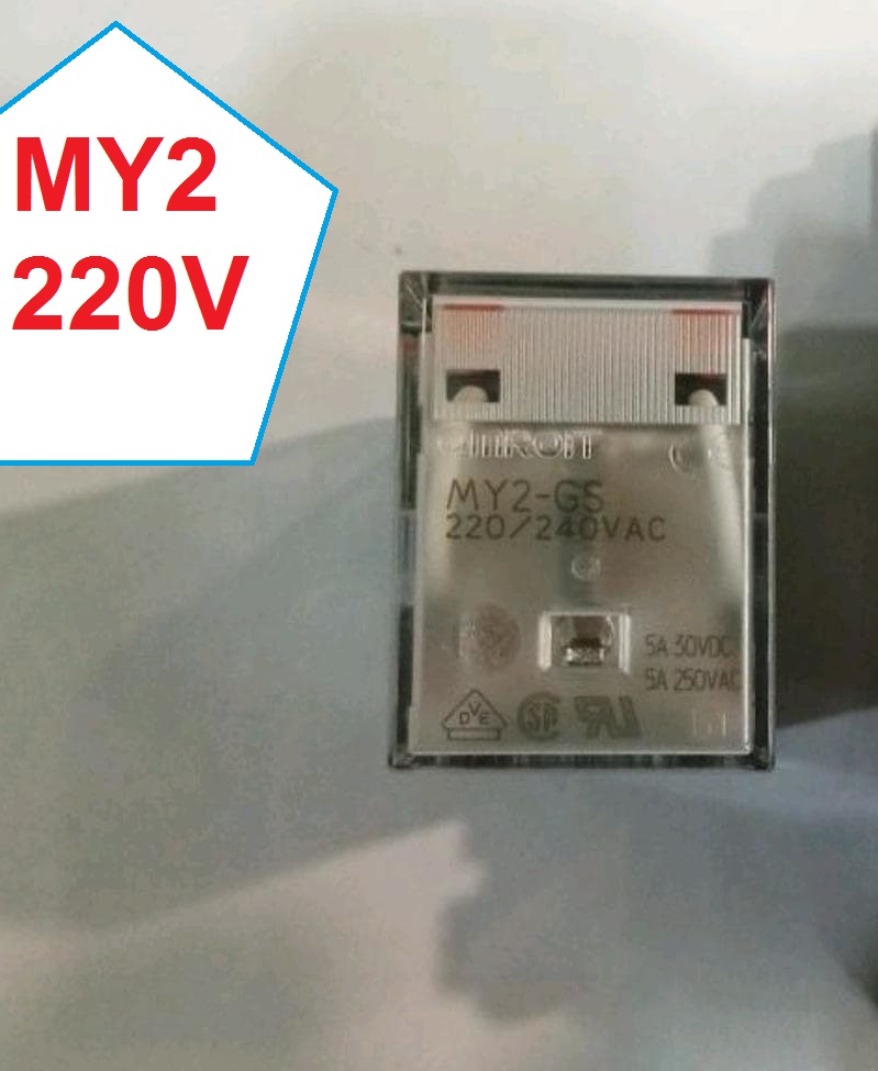 OMRON รีเลย์ MY2-GS ออมรอน ของแท้ รีเลย์ Relay 220V 8 ขา สินค้ารวมภาษีแล้ว ไม่แท้ยินดีคืนเงิน2เท่า ของแท้ต้องมีโลโก้พิมพ์นู้น A1
