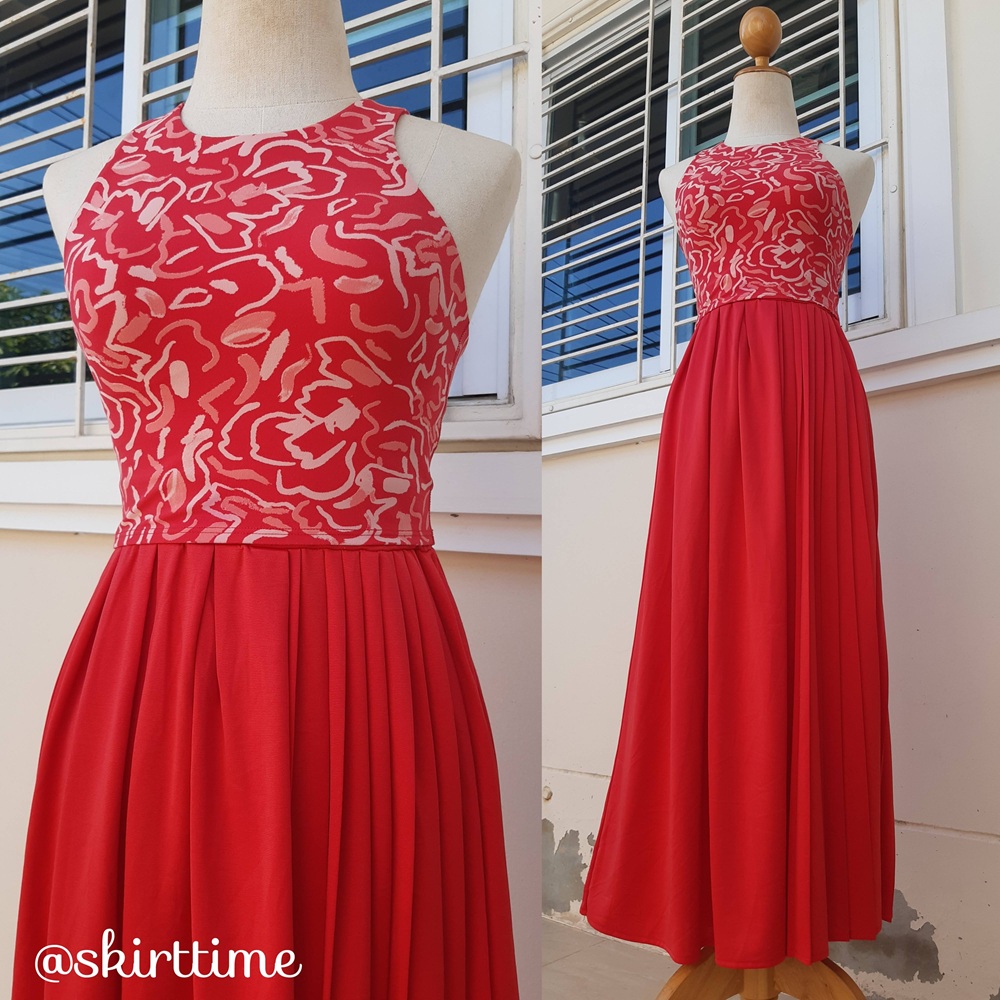 เสื้อครอปแขนกุดสีชมพู-แดง แบรนด์ ATHLETA