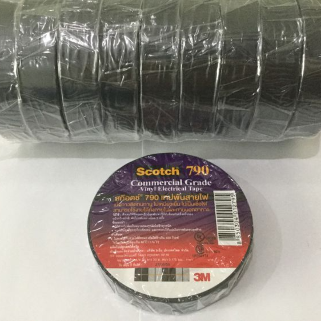 เทปพันสายไฟ 3M ม้วนใหญ่ SCOTCH รุ่น 790 ความยาว 20เมตร ขนาด 3/4นิ้ว สีดำ