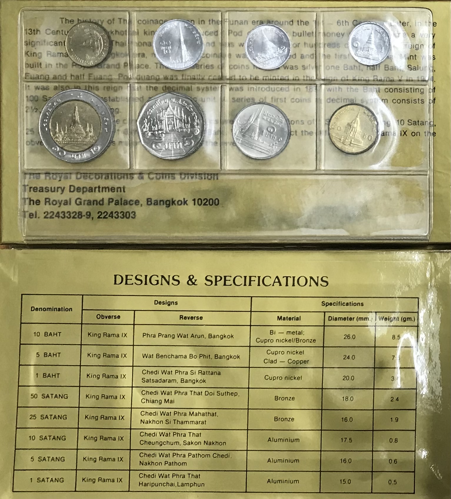 แผงเหรียญกษาปณ์หมุนเวียน ปี พ.ศ. 2534