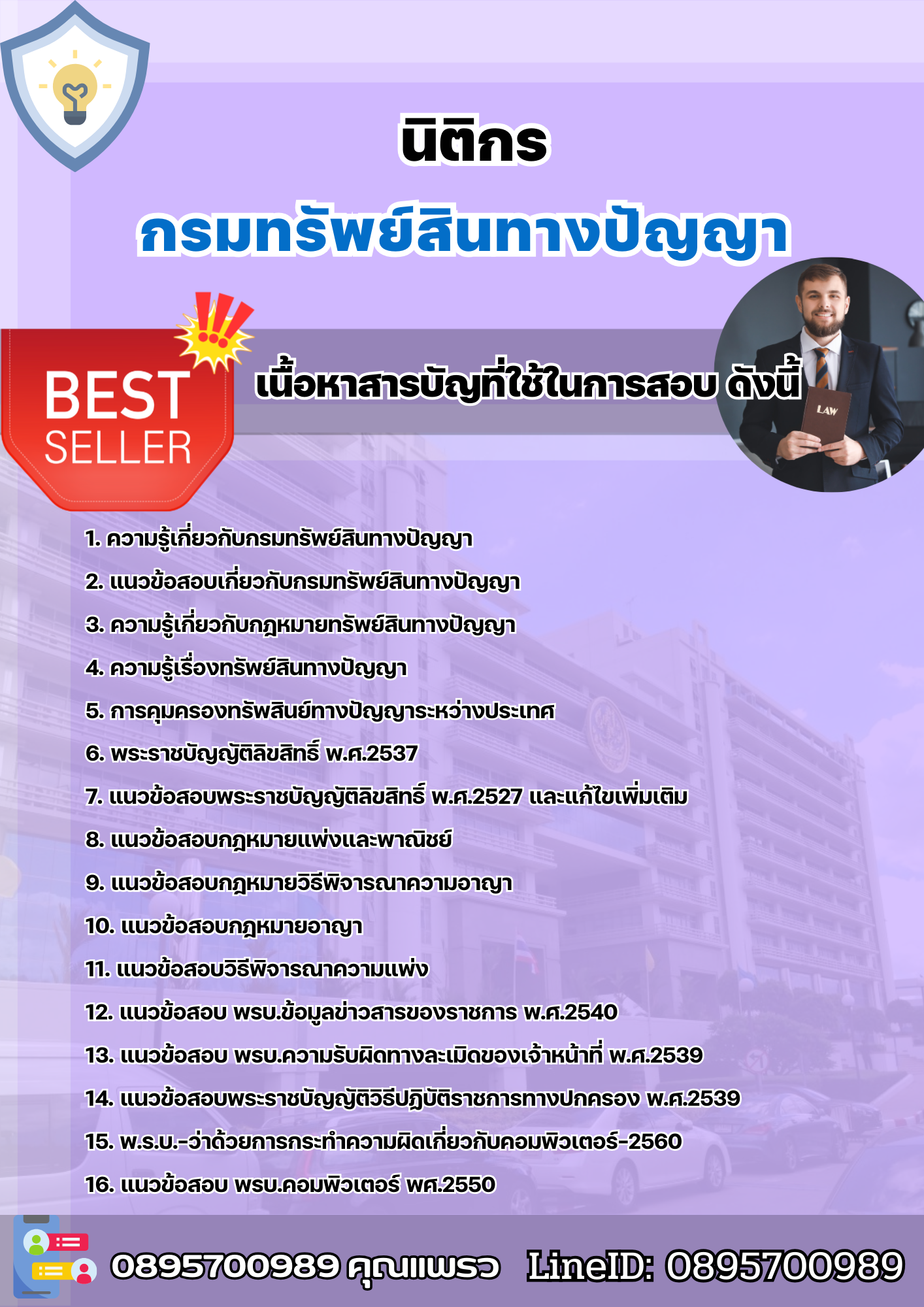 แนวข้อสอบนิติกร กรมทรัพย์สินทางปัญญา 2568