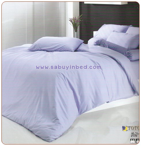 ชุดเครื่องนอน ผ้าปูที่นอนโตโต้ สีพื้น สีฟ้า