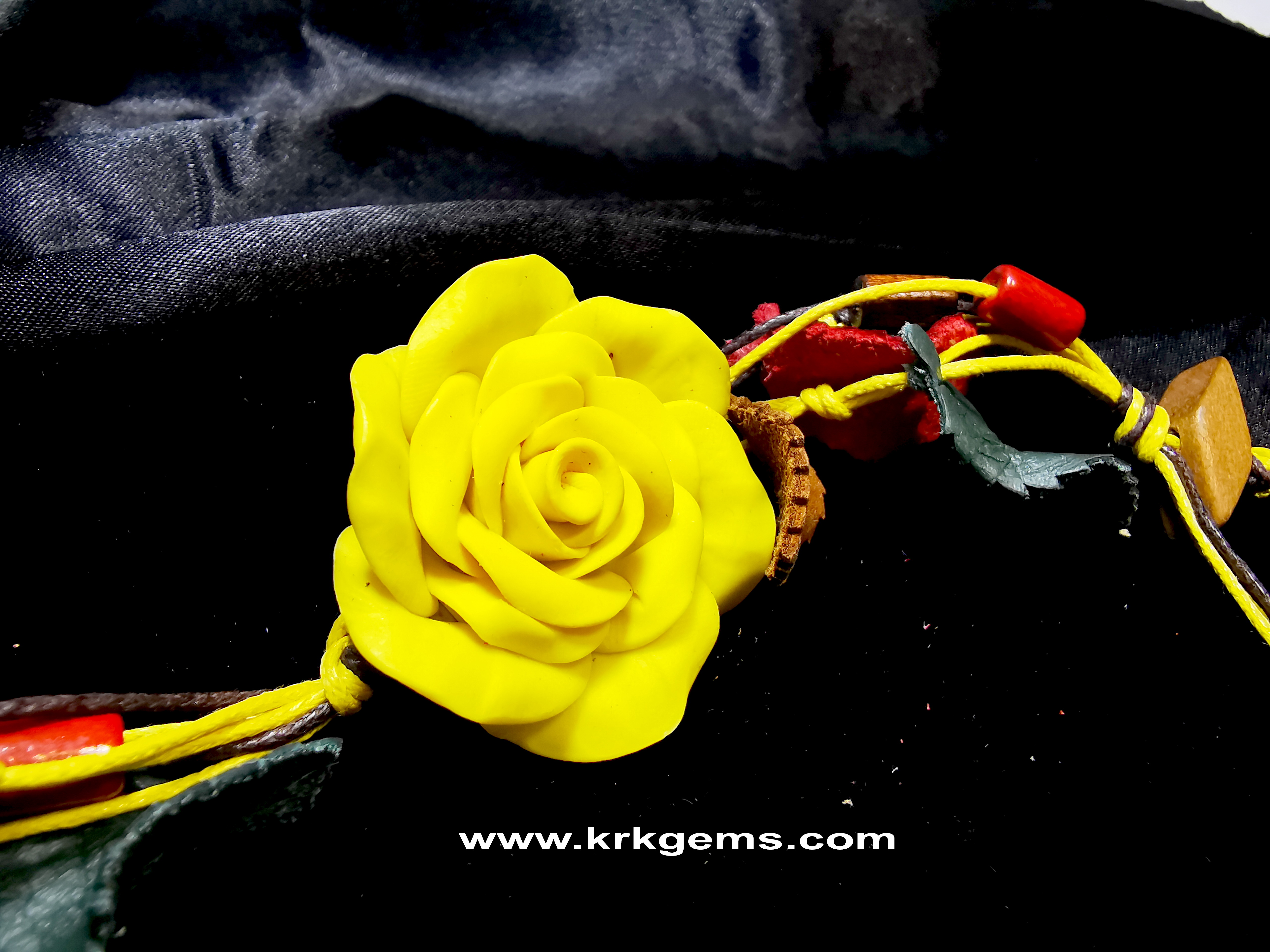 YELLOW ROSE HANDMADE CLAY BRACELET