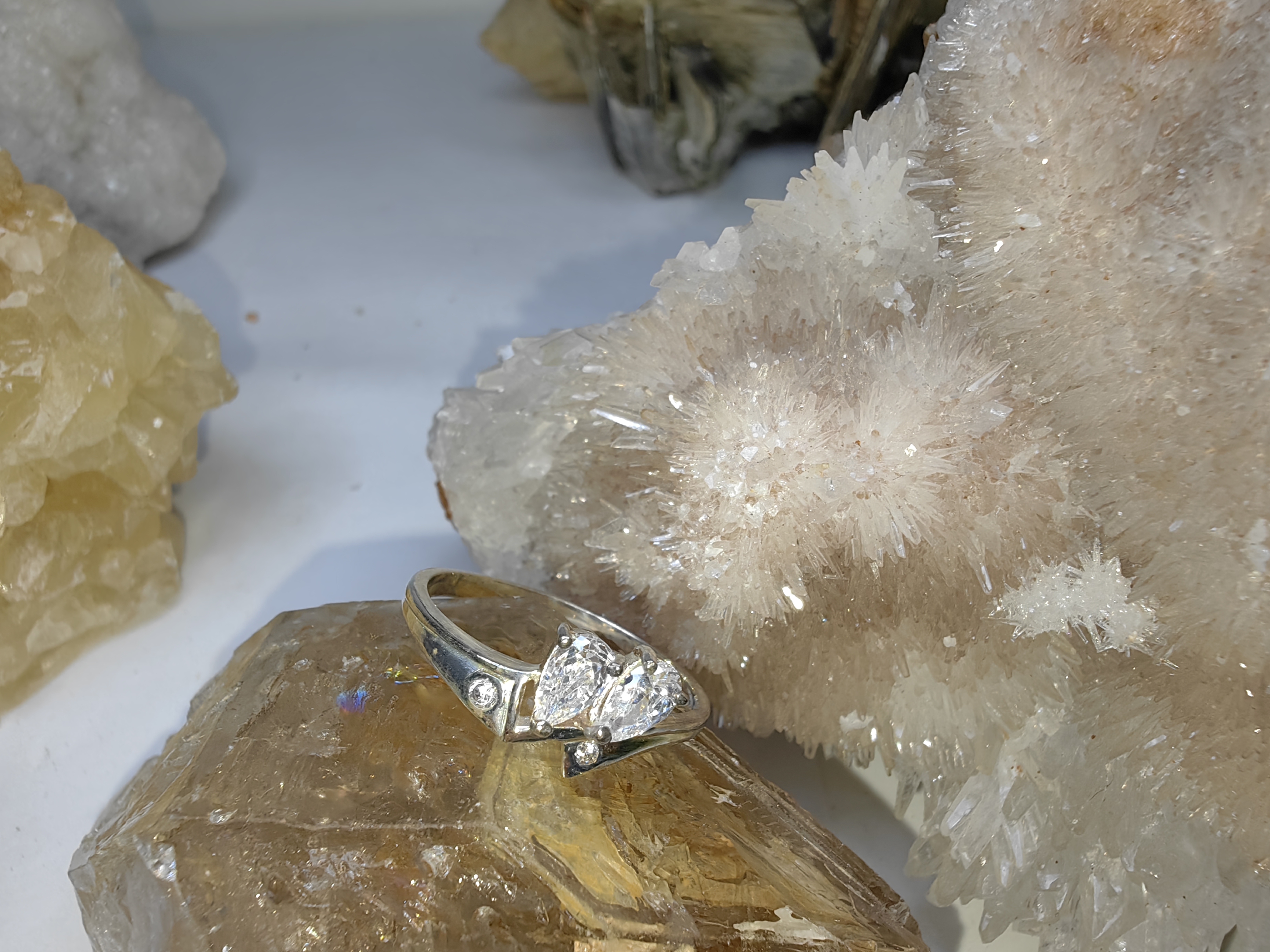 แหวนเพชร CZ เงินแท้ 92.5% Cubic Zirconia 925 Sterling Silver Ring Size 54, 56