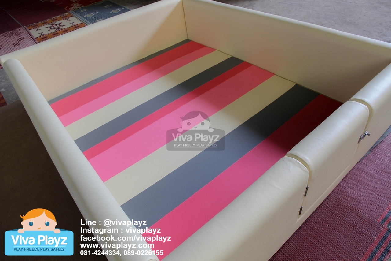 คอกกันกระแทก มีประตู สีครีม 7ฟุต