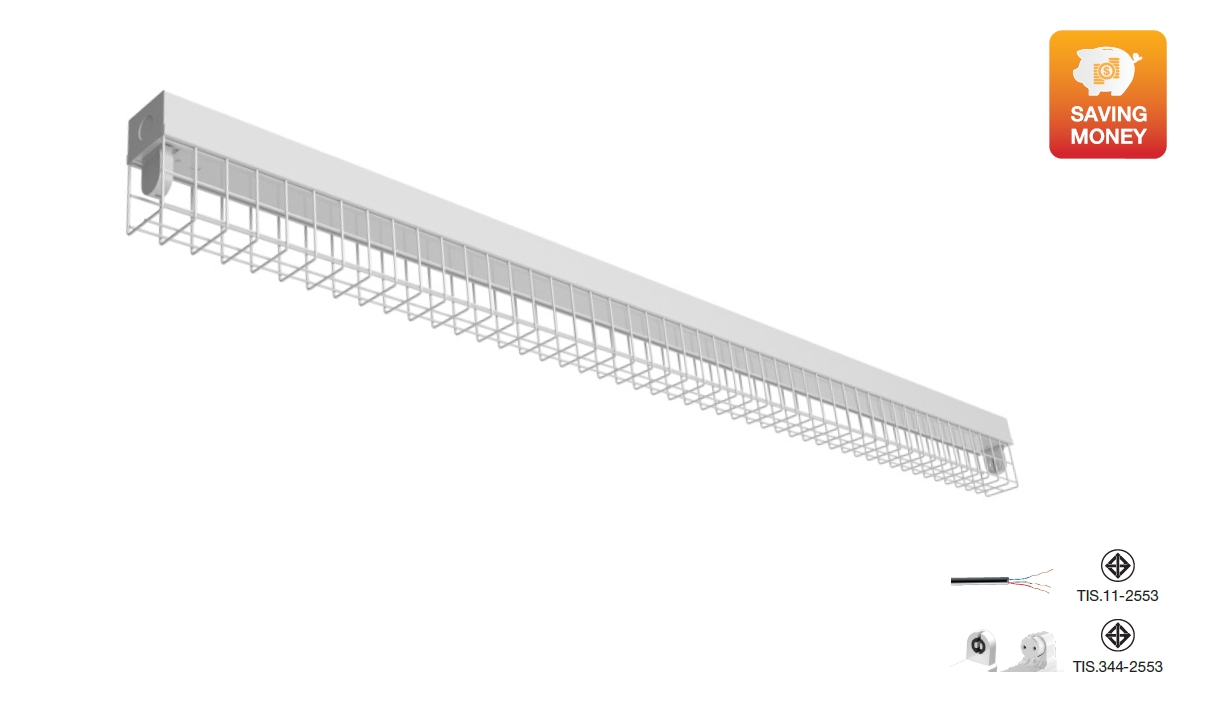 โคมไฟกล่องเหล็กตะแกรงลวด โคมไวร์การ์ด โคมตะกร้อ โคมตะแกรงเหล็ก หลอดสั้น หลอดยาว