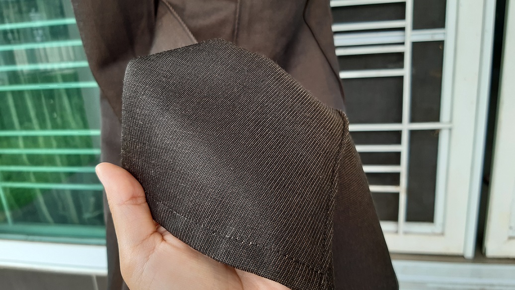 กระโปรงยาวออกงานสีน้ำตาลทอง