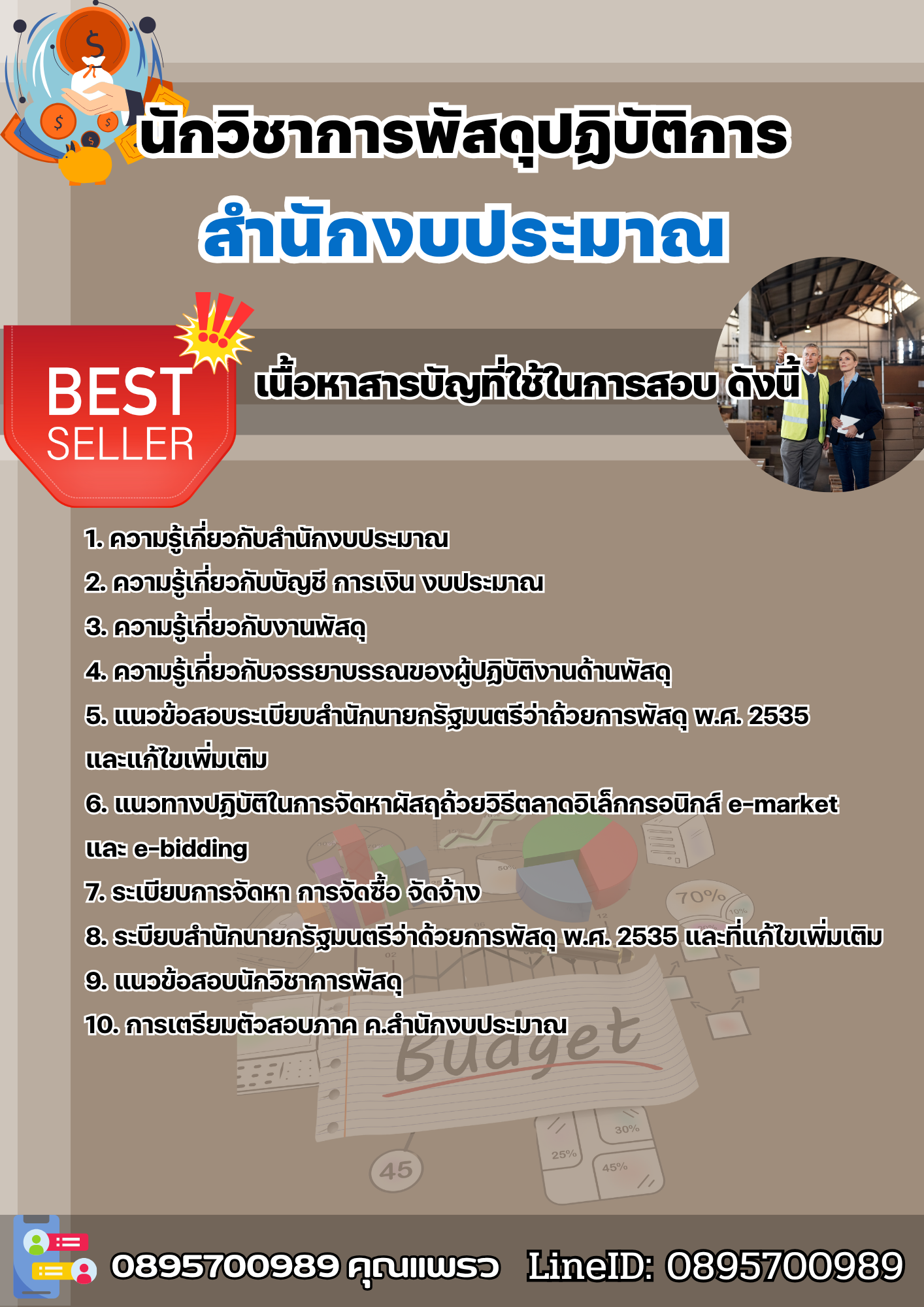 แนวข้อสอบ นักวิชาการพัสดุปฏิบัติการ สำนักงบประมาณ 2568