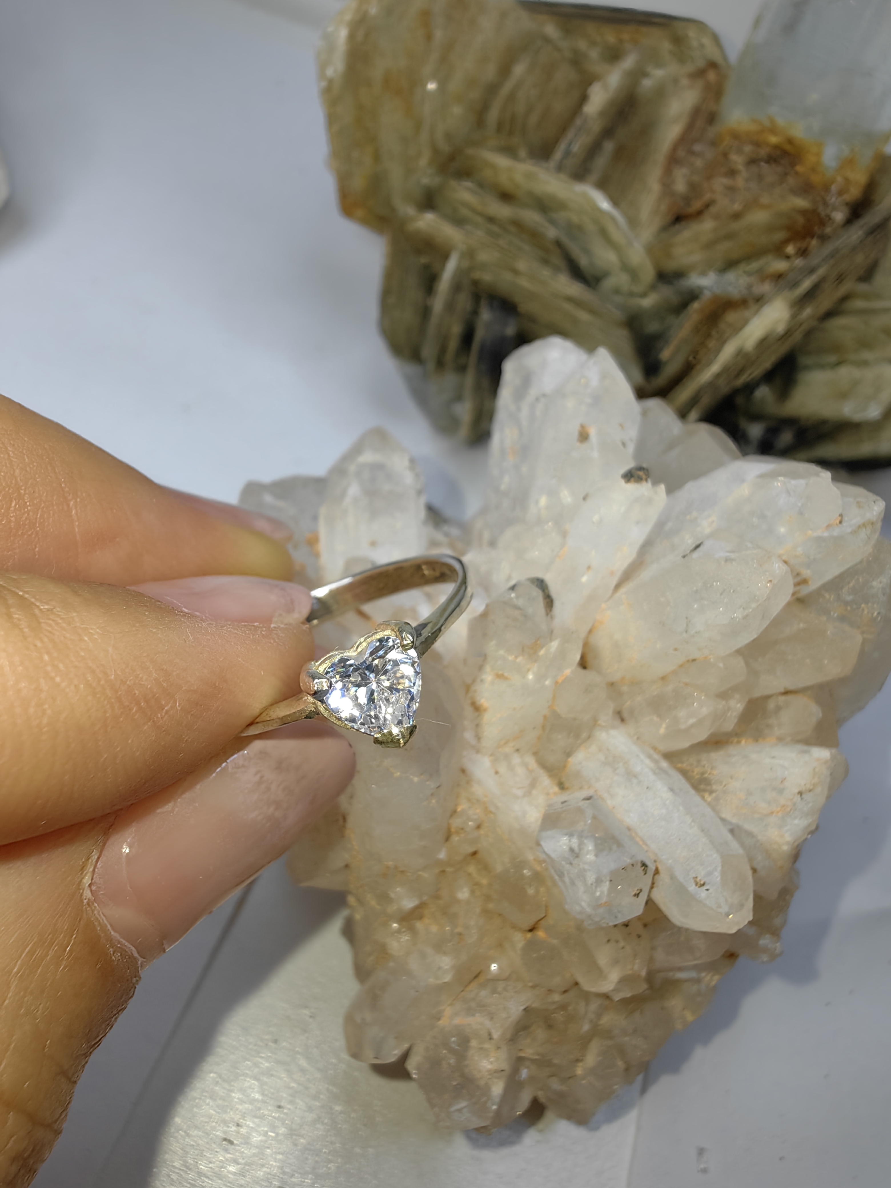 แหวนเพชร CZ เงินแท้ 92.5% Cubic Zirconia 925 Sterling Silver Ring Size 57