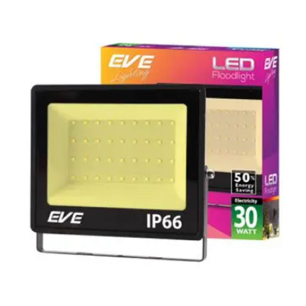 Eve โคมสปอร์ตไลท์แอลอีดี รุ่น Best 30W ยี่ห้อ อีฟ แสงขาว แสงส้ม มีให้เลือกทั้งแสงเดย์ไลท์และวอร์มไวท์ IP66