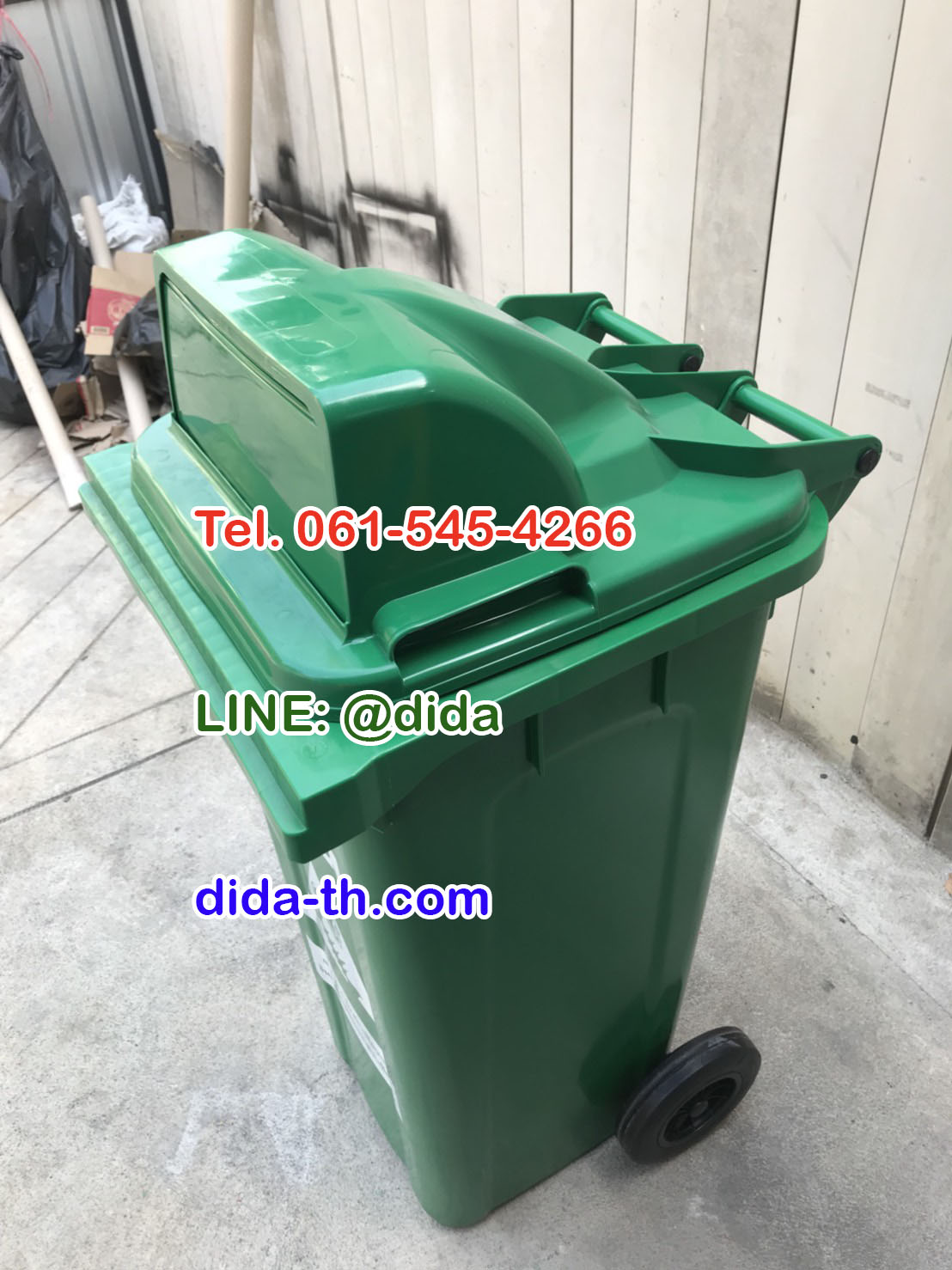 ถังขยะเทศบาล พร้อมล้อเข็น 120 ลิตร ฝา 1 ช่องทิ้ง