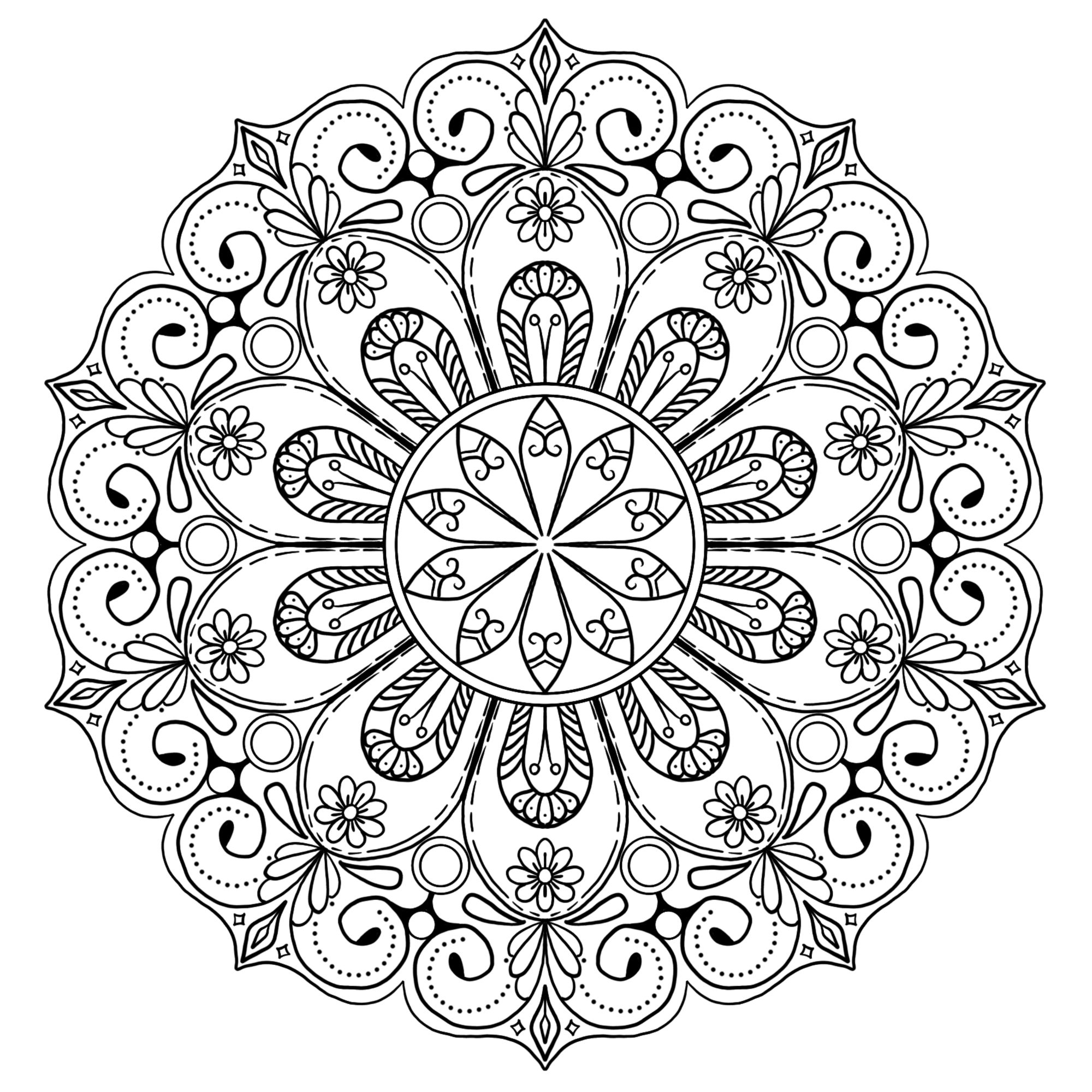 สมุดภาพระบายสี Mandala ฝึกสมาธิ