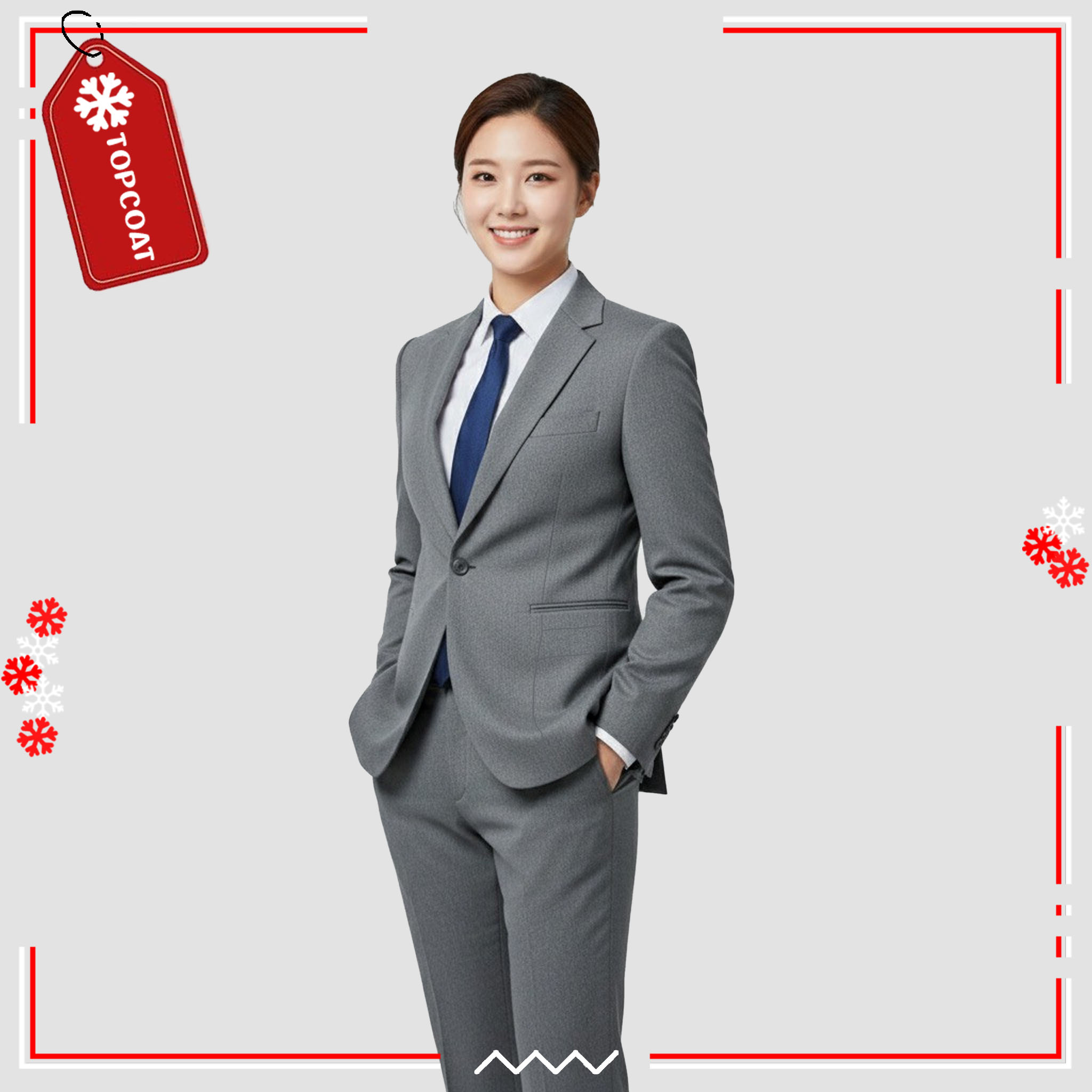 ชุดสูทเบลเซอร์เข้ารูป (Aurora Grace )พร้อมกางเกงขากระบอกเล็ก อยู่ทรง เทา กรม