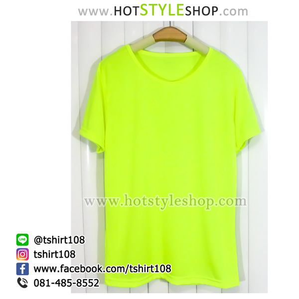 เสื้อยืดสีนีออนสะท้อนแสง ใส่ได้ทั้งชายและหญิง