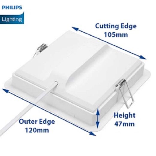 Philips ดาวไลท์ LED 4นิ้ว 9W Meson 59451 แบบเหลี่ยม ดาวน์ไลท์ฟิลิปส์ LED 9วัตต์ แสงขาวหรือแสงส้ม
