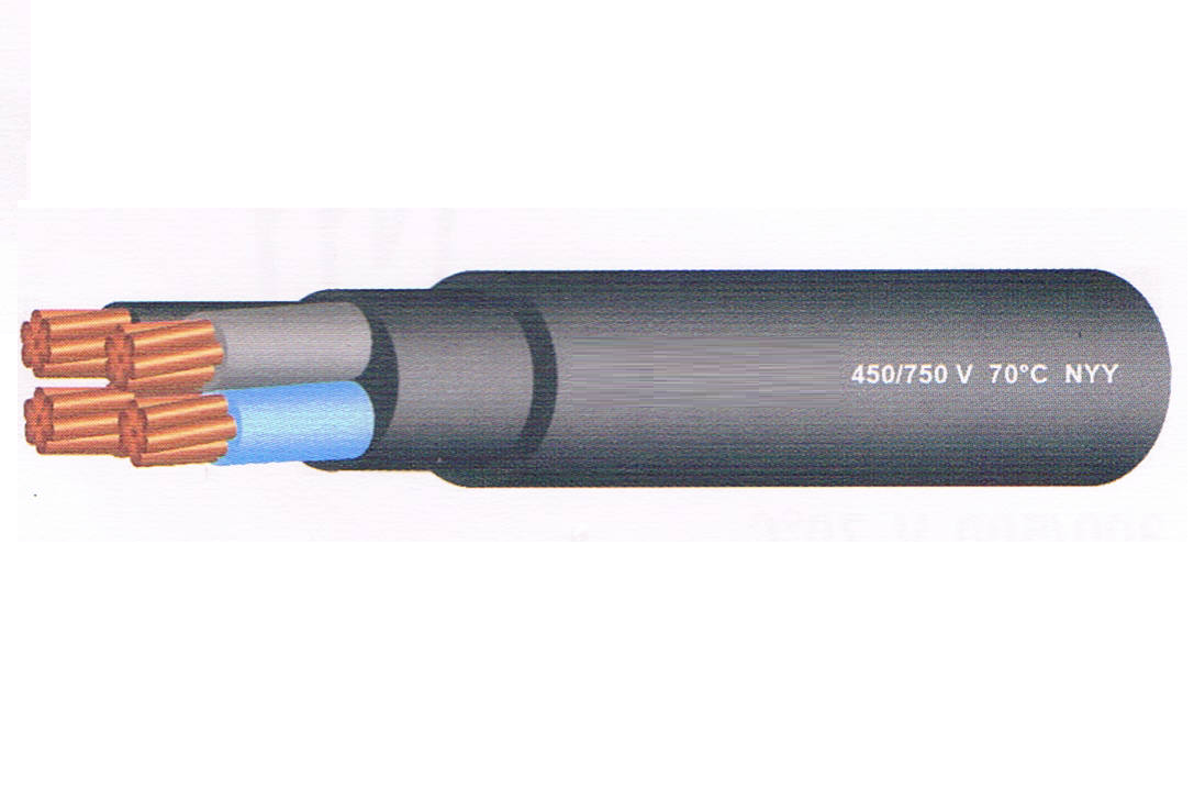 Furher สายไฟฝั่งดิน ฝังดินโดยตรง NYY 4x2.5 ยาว 100เมตร เบอร์2.5 มาตรฐานการไฟฟ้า ป้องกันความชี่น สายไฟกันน้ำ