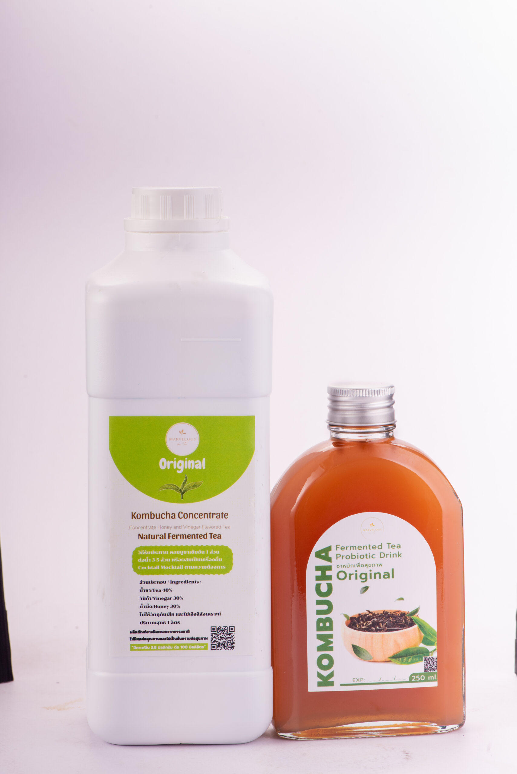 คอมบูชา ไซรัปเข้มข้น 1000 ml 4 รสชาติ ออริจนัล/ ลิ้นจี้กุหลาบ/ พลัม/ เสาวรส