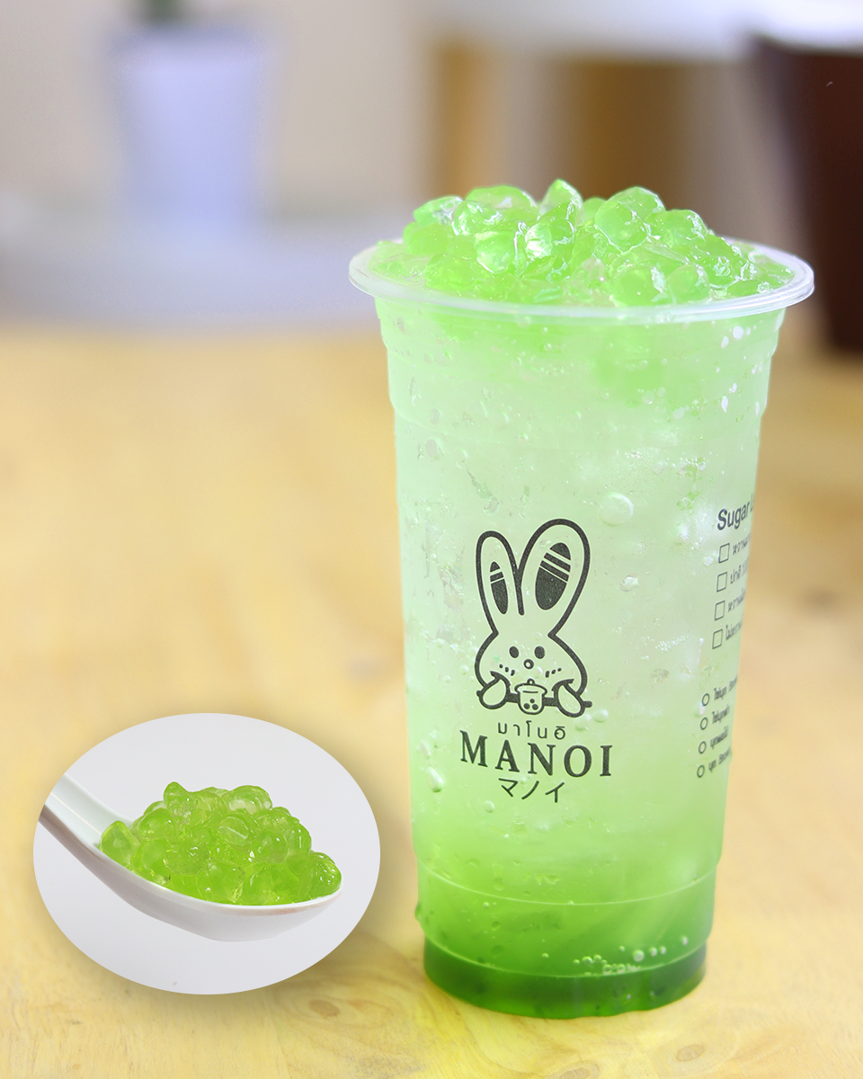 บุกคริสตัลเขียว บุกว่านหางจระเข้และน้ำผึ้ง แบรนด์มาโนอิ (Honey Aloe Flavor Konjac Manoi)