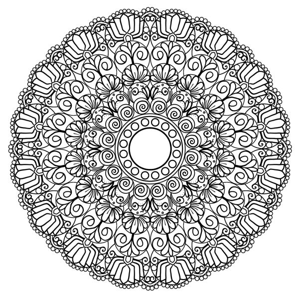 สมุดภาพระบายสี Mandala 30 ภาพไม่ซ้ำแบบ