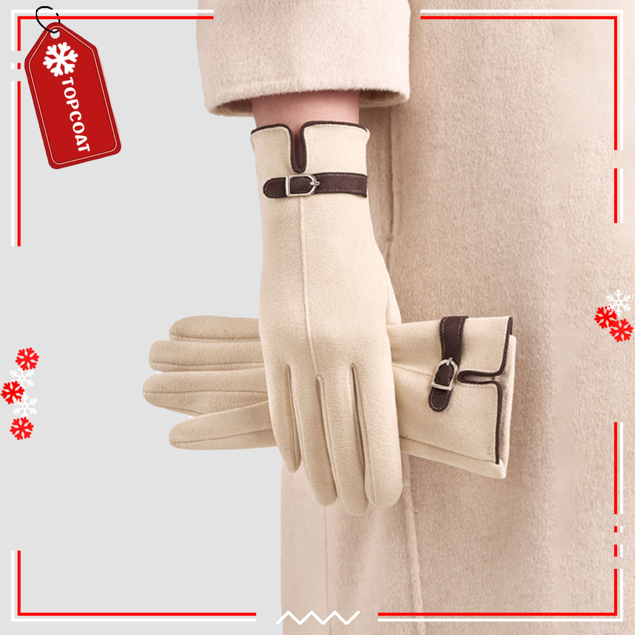 ถุงมือผ้าวูลสำหรับผู้หญิง ผ้านิ่ม ยืดหยุ่นเล็กน้อย ใส่สบาย