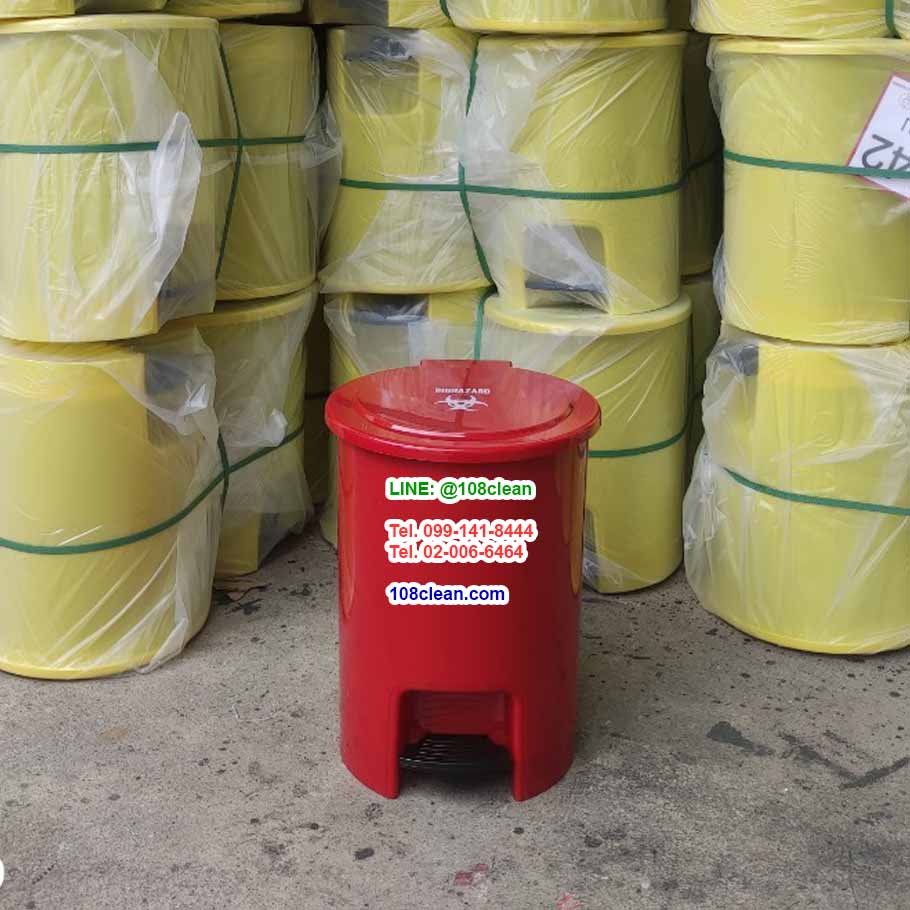 ถังขยะแยกประเภท ทรงกลม เท้าเหยียบ 6 ลิตร