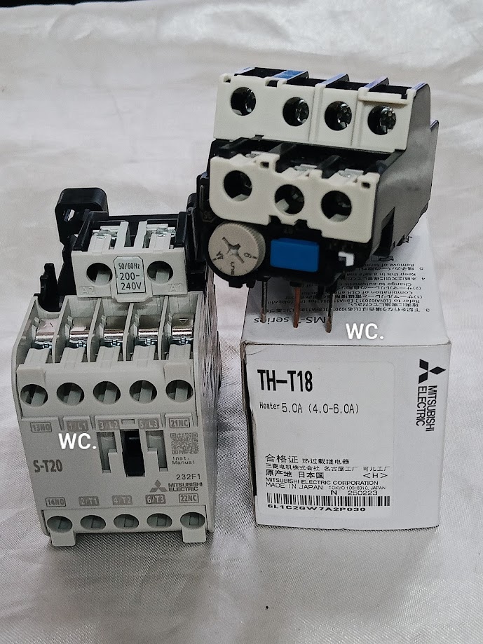 MITSUBISHI ชุดแมกเนติก S-T20 มาพร้อม โอเวอร์โหลด TH-T18 5A กลาง (MSO-T20) มิตซูบิชิ ครบชุด Magnetic +oveload ออกใบกำกับภาษีได้