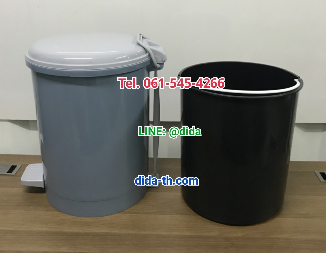 ถังขยะแยกประเภท เท้าเหยียบ ทรงกลม ขนาด 35 ลิตร