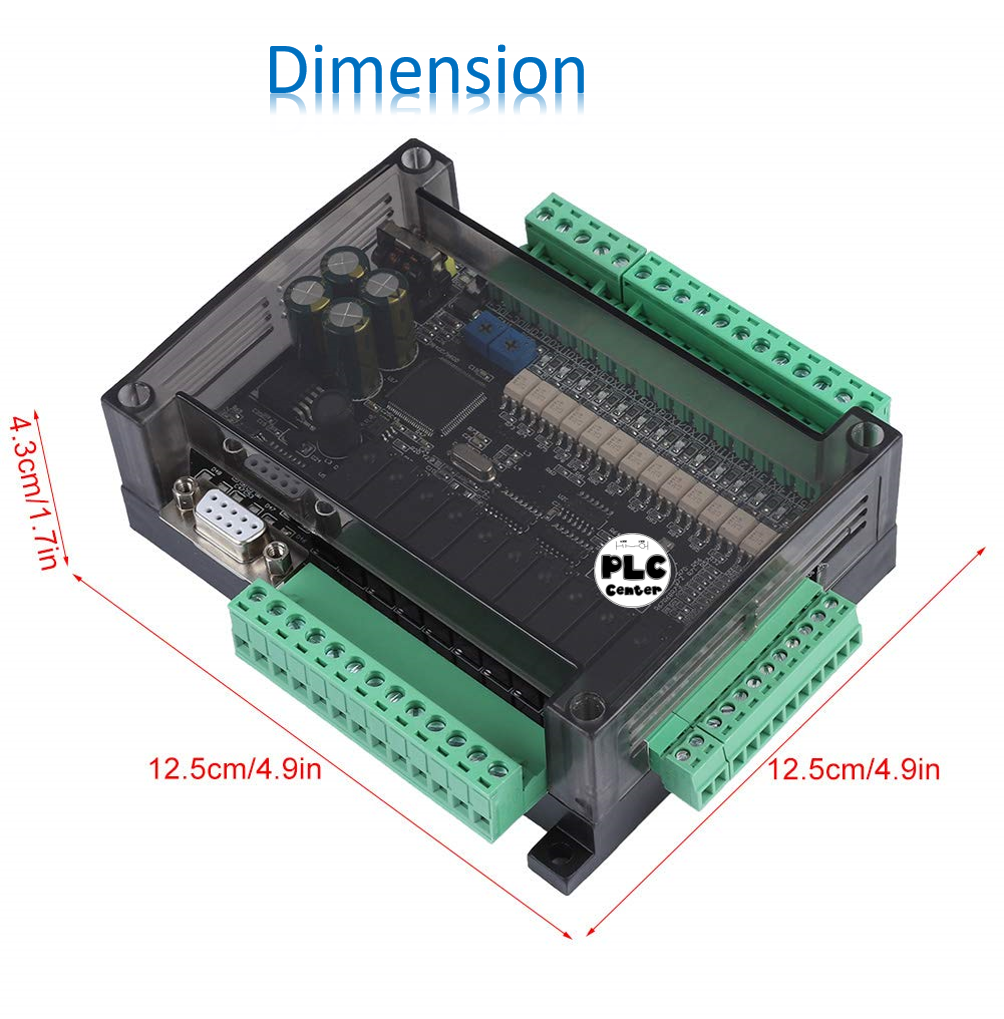 PLC BOARD FX3U-24MR+6AD+2DA+1RS485 (รุ่น TOP มีแบตเตอรี่ Backup)