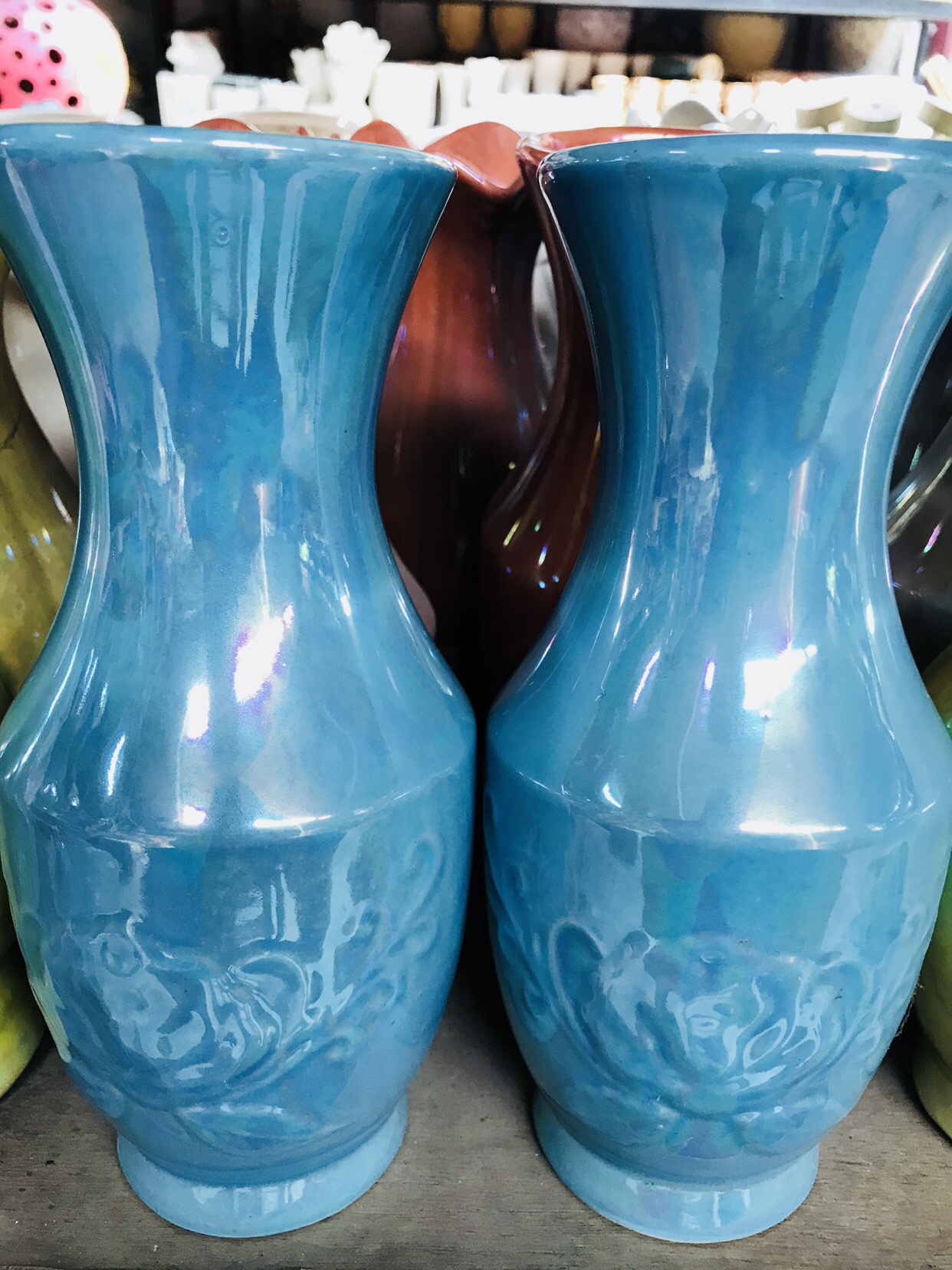 แจกันเคลือบเงามุก9"