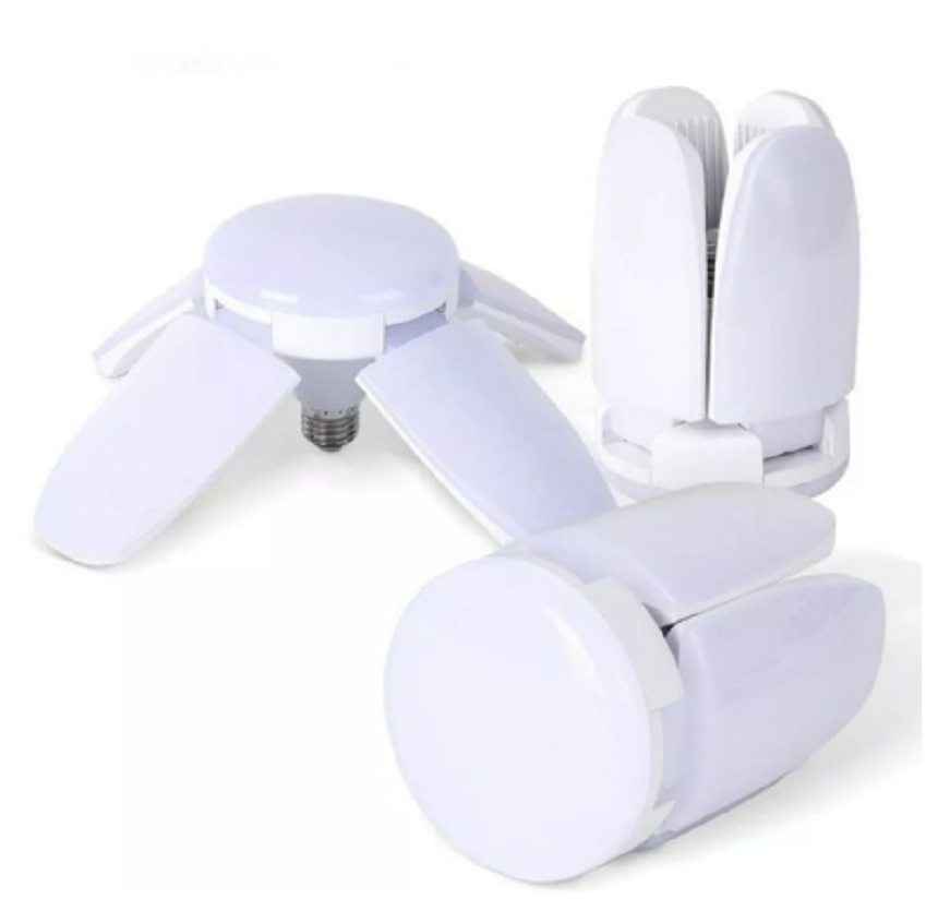 หลอดไฟใบพัด ไฟดอกไม้ 4แฉก ไฟ5IN1 E27 65W LED BULB แสงขาว Daylight ไฟเพดาน ไฟบ้าน 220V พับเก็บได้