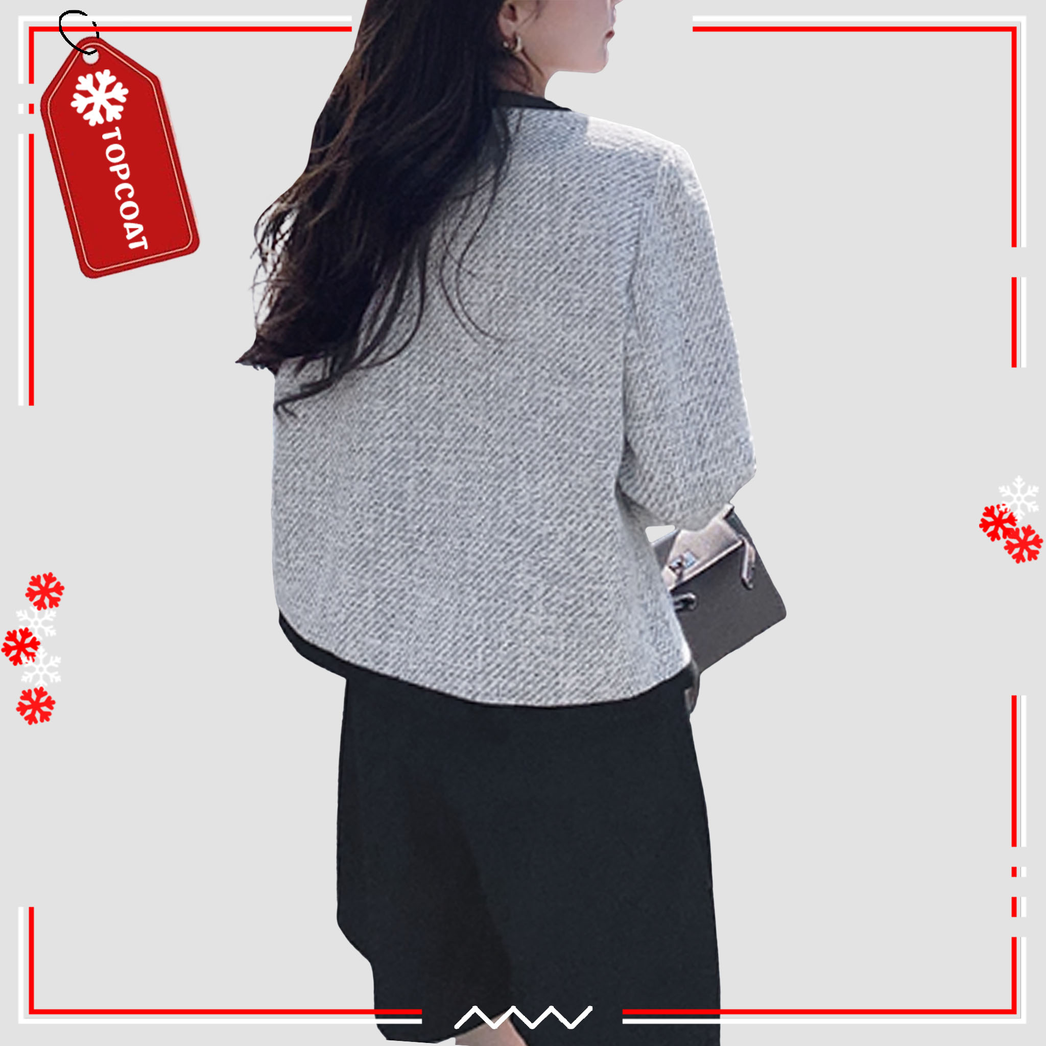 สูทคลุมผ้าทวิตฟรีไซส์สำหรับผู้หญิง ซับในทั้งตัว ใส่ง่ายสะดวกสบาย