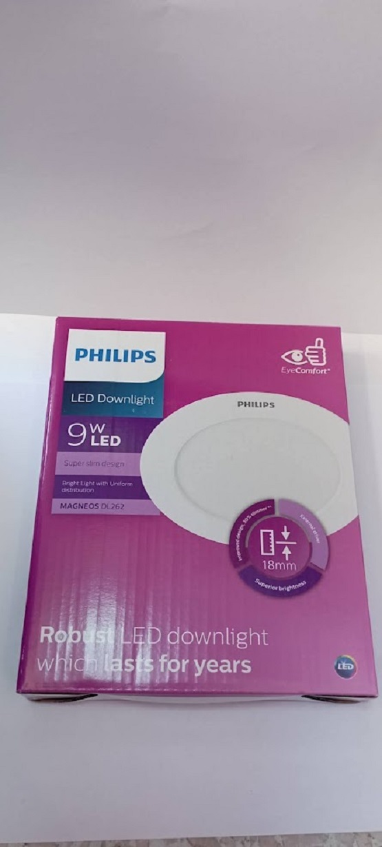 Philips โคมดาวน์ไลท์ฟิลลิป์ แบบบาง หน้ากลม 5นิ้ว LED 9 วัตต์ แสง Daylight PHILIPS รุ่น DL262 แสงไฟขาว