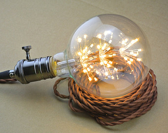 หลอดไฟ โคมไฟ Vintage Edison Filament หลอดไฟ E27 4W 220V หลอดไฟไส้ edison วินเทจ ตกแต่ง ขั้วE27 ทรงกลม ลายดอกสน