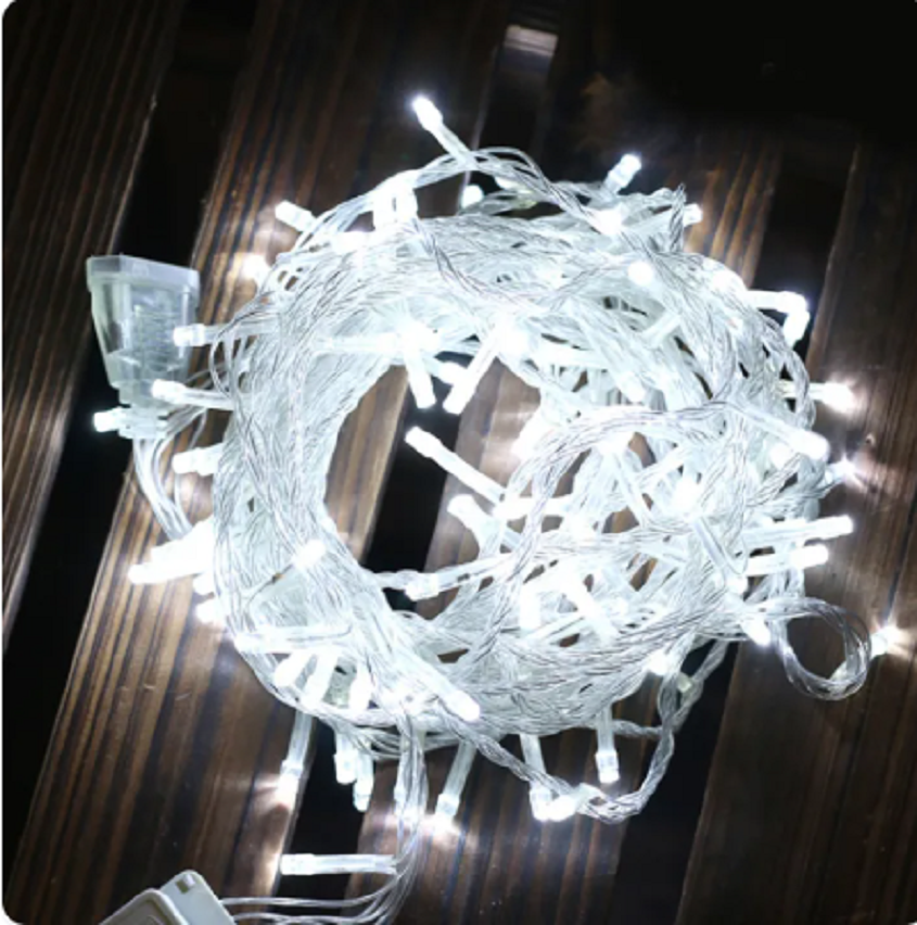 ไฟปีใหม่ ไฟหยดน้ำ กันน้ำ LED ไฟประดับ ความยาว 8เมตร แบบกระพริบ ปรับได้ หัวคริสตัล 8m. ไฟประดับ ไฟตกแต่ง ไฟคริสต์มาส