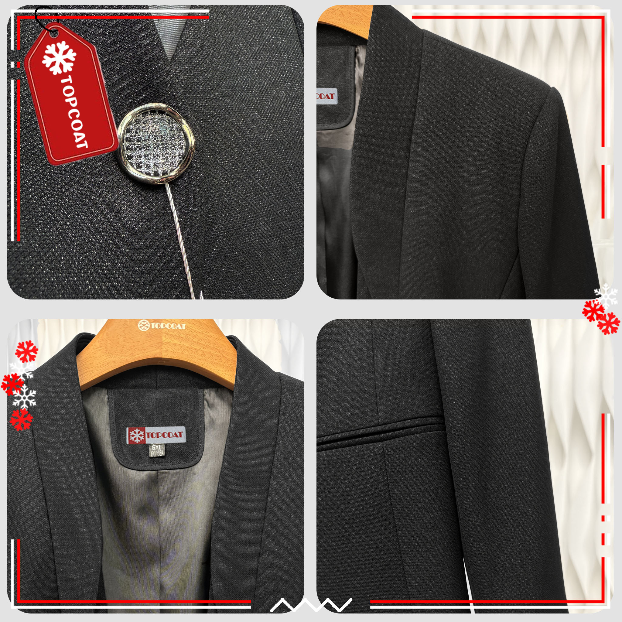 สูทเบลเซอร์พร้อมกระโปรงกระดุมเพชร ไซส์ใหญ่ ทรงสวย ผ้าเนื้อละเอียด สีดำ สีน้ำเงิน