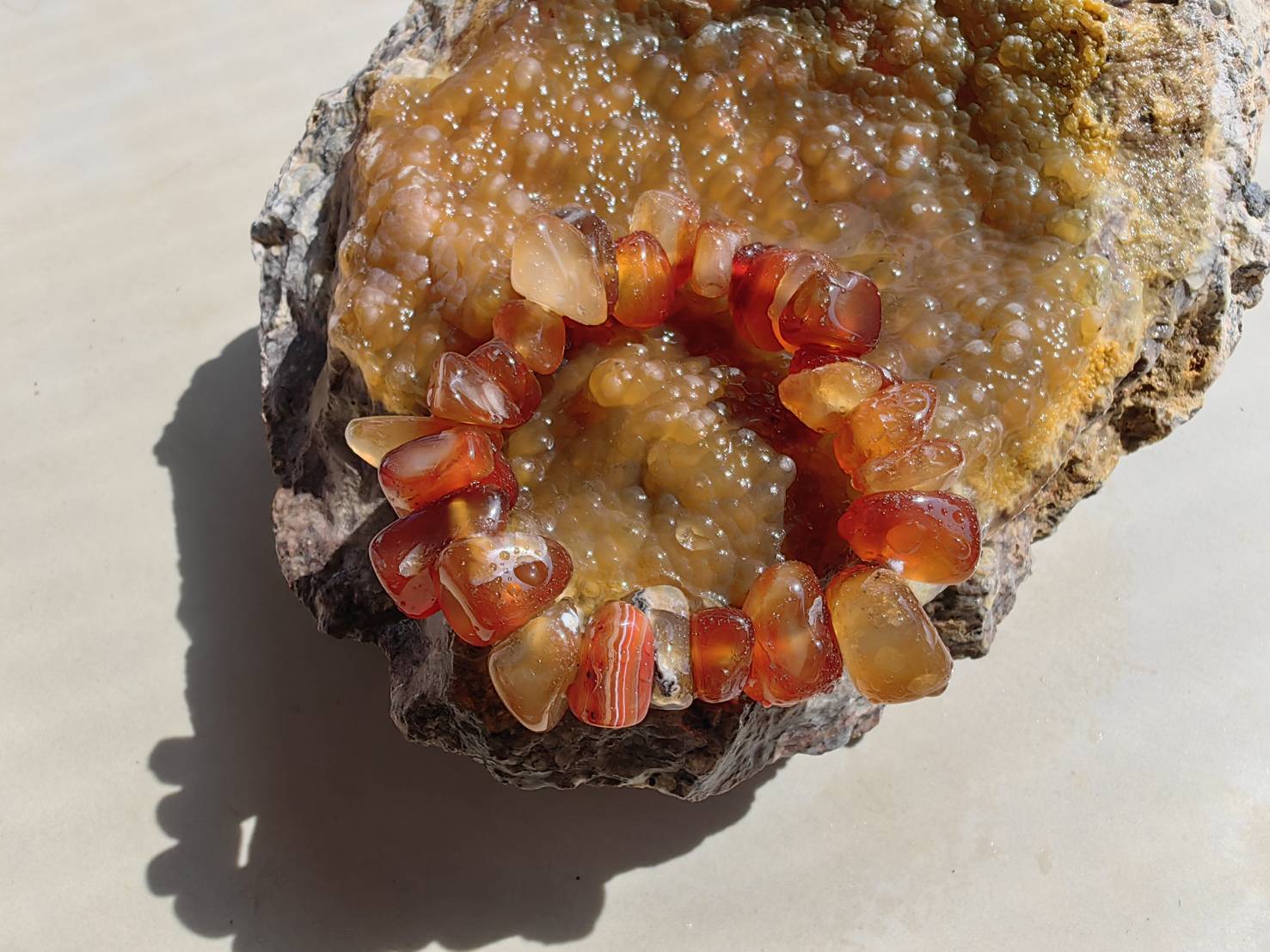 Carnelian Bracelets สร้อยข้อมือคาร์เนเลียน Size 15.00 cm. 290.00 ct