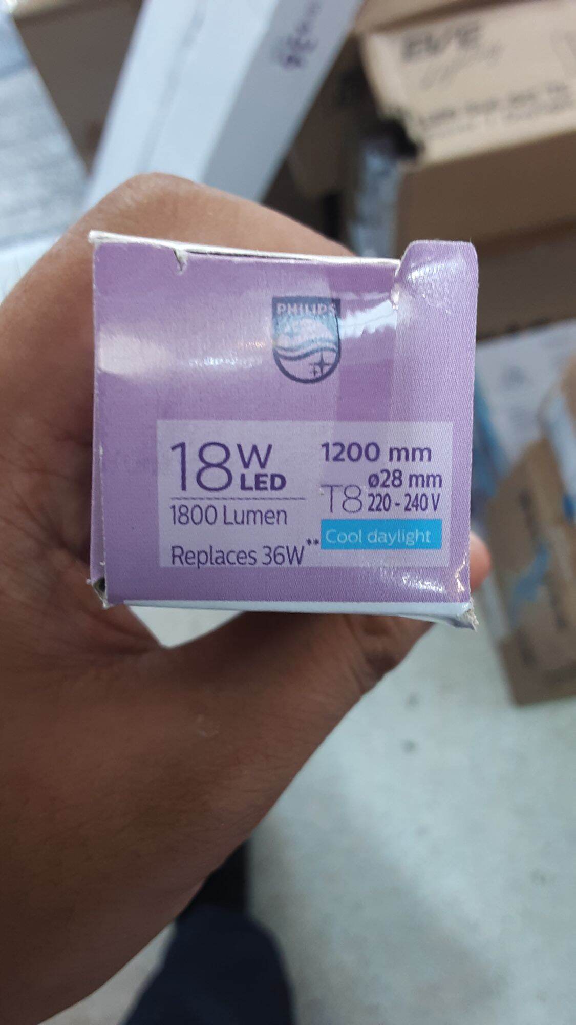 Philips หลอดไฟนีออน LED ฟิลลิป Ecofit LedTube T8 18W หลอดยาว แสงขาว 10หลอด ขนาด 1200mm.