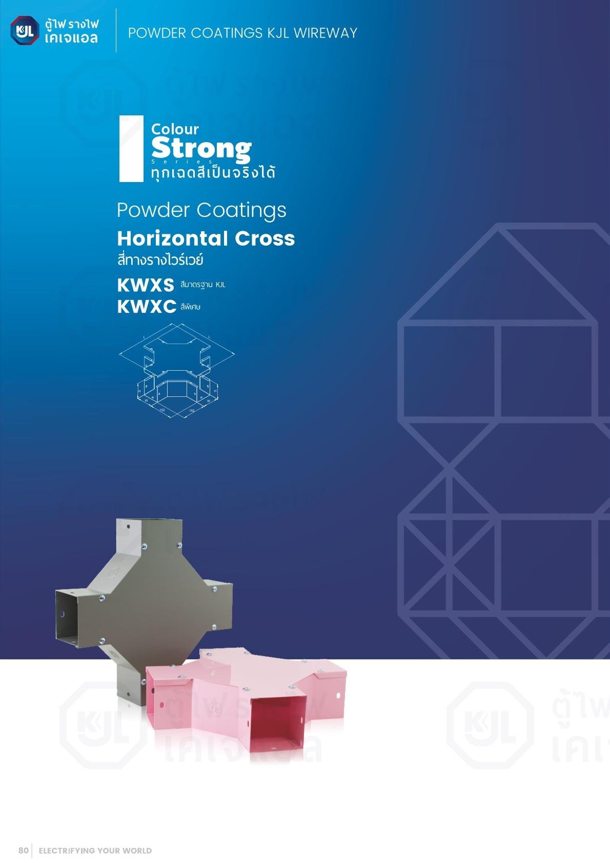 KJL อุปกรณ์รางเหล็กไฟฟ้า รางวายแวร์ KWXS2030 สี่ทาง รางไวร์เวย์ 2"x3" - 4x4 4ทางวายแวร์